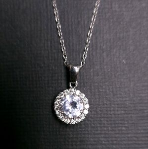Sterling Silver and CZ Pendant Necklace
